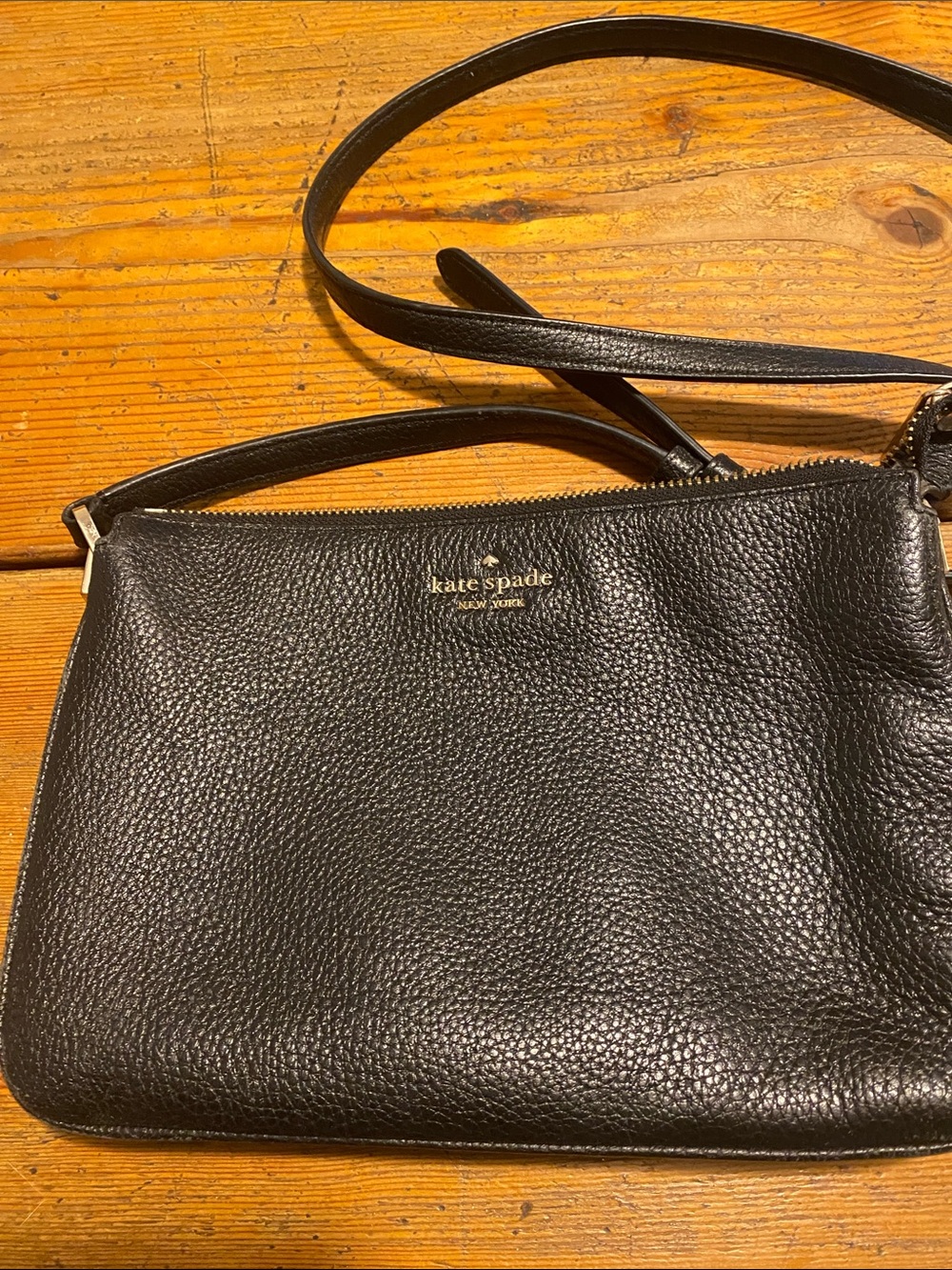 kate spade Black Pebbled Leather Small Crossbody